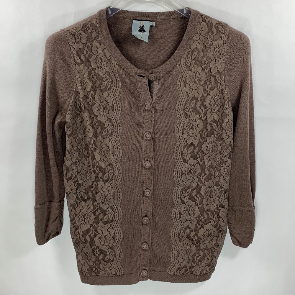 ESTHER’s ARCHIVE Cardigan w/Lace Detail: SZ. S